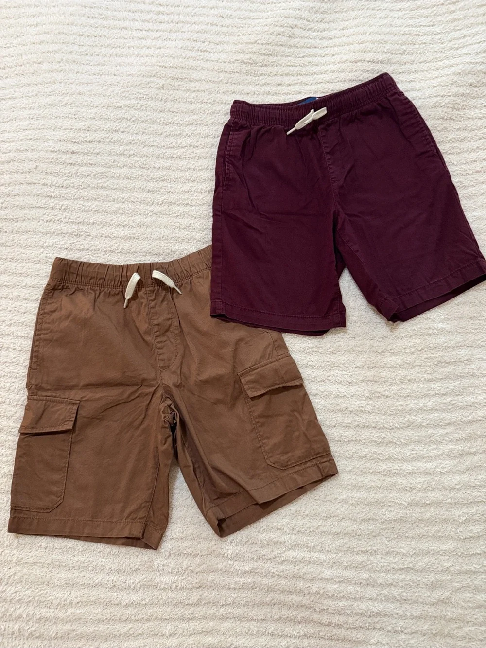 Old Navy Boys Drawstring Shorts Set - Brown & Burgundy